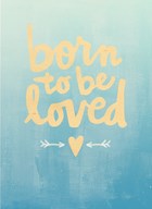 Babykaart hout blauw born to be loved